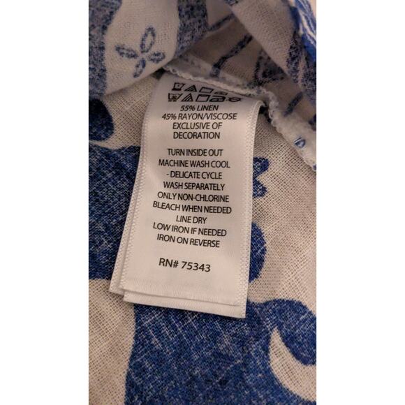 Joie Women’s Blue White Floral 100% Linen Dress And Drawstring Top NWT - Picture 7 of 11